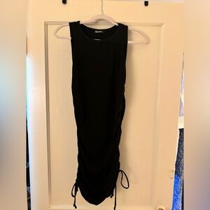 Black Sleeveless Ruched Dress